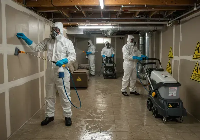 Basement Moisture Removal and Structural Drying process in Avalon, CA